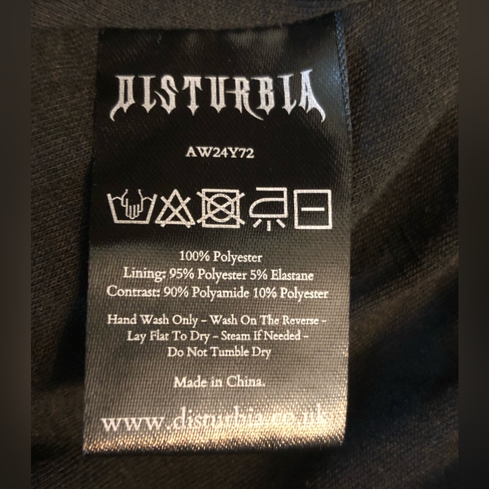 DISTURBIA Bones flocked chiffon midaxi hankerchief hem skirt US16 - Picture 9 of 9